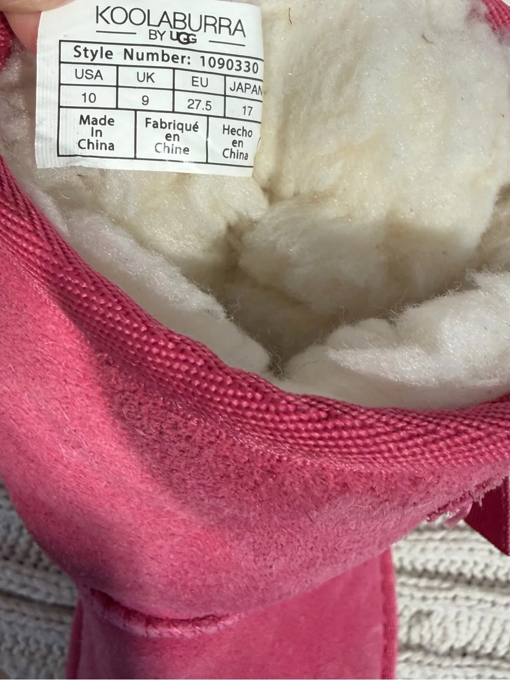 Koolaburra youth  Pink Suede Shearling Lined Boots size 10